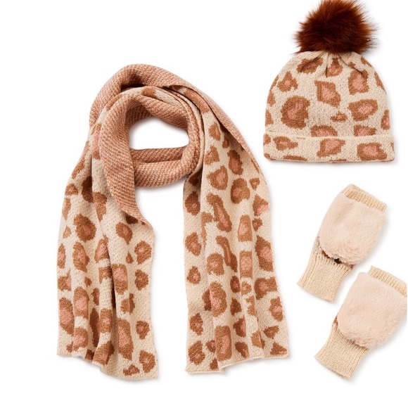 *THIS ITEM IS SOLD*  Scoop Beanie with Scarf and Mittens.  3 piece Set - Picture 2 of 4